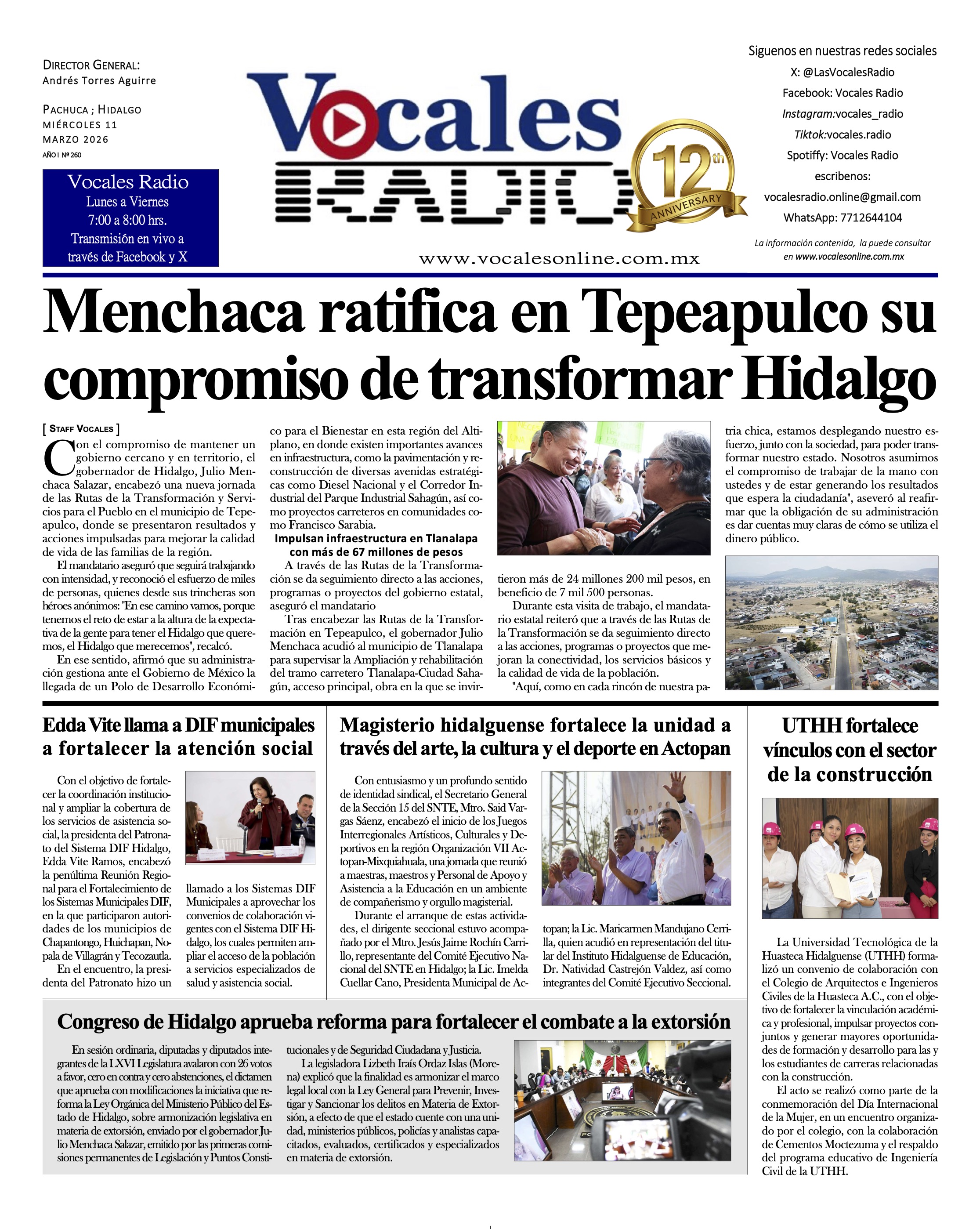 Miércoles 11 de marzo 2026