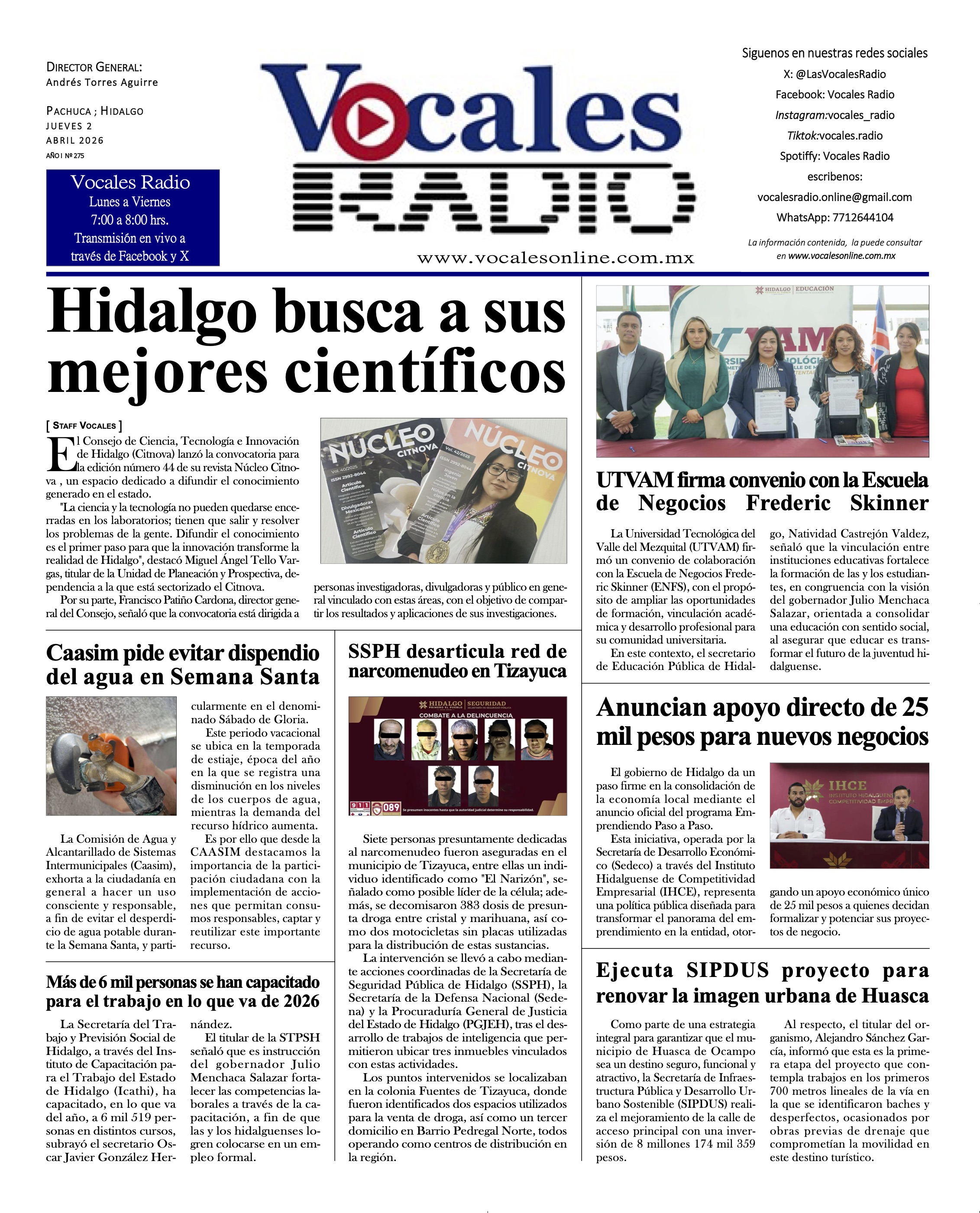 Jueves 2 de abril 2026