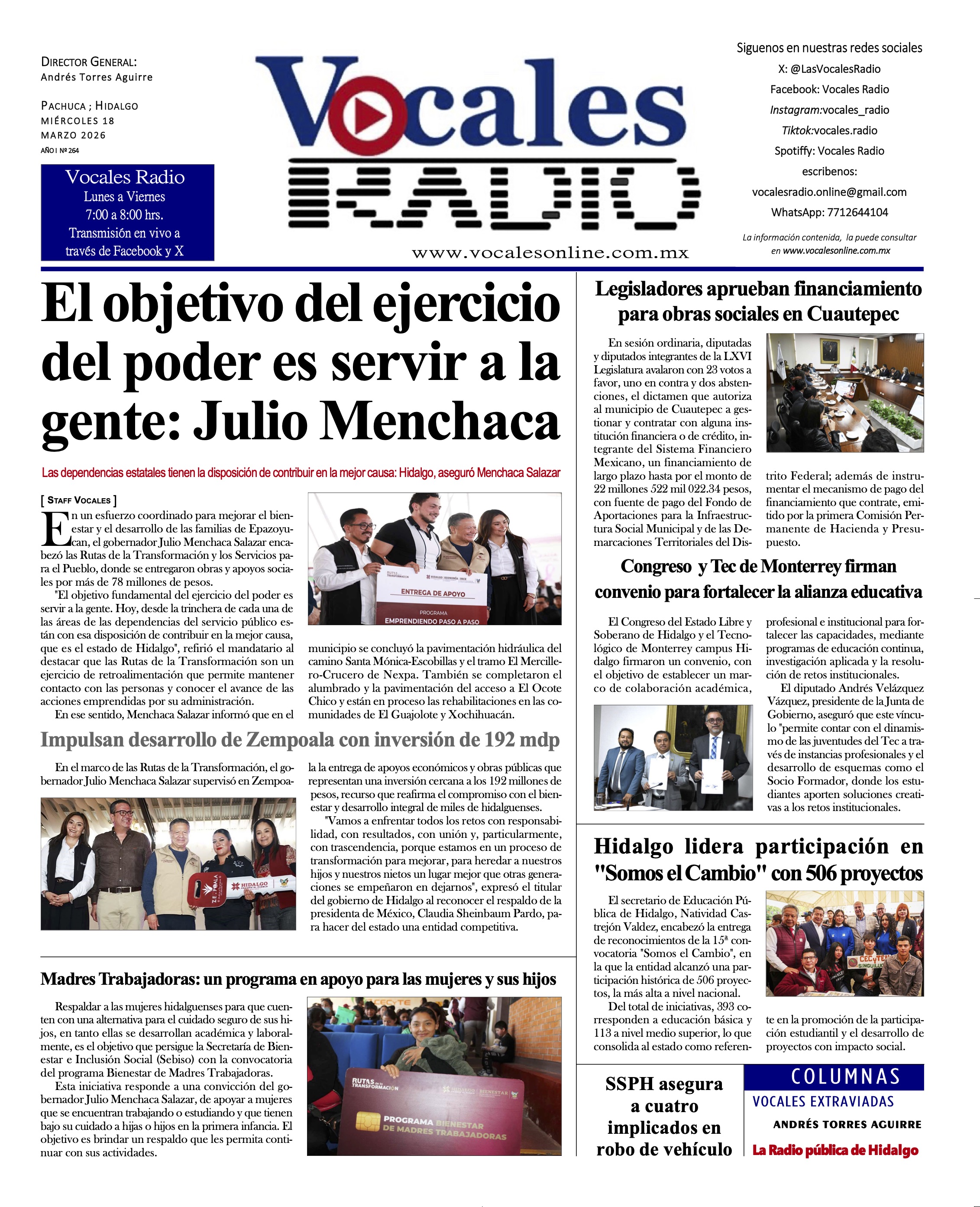 Miércoles 18 de marzo 2026