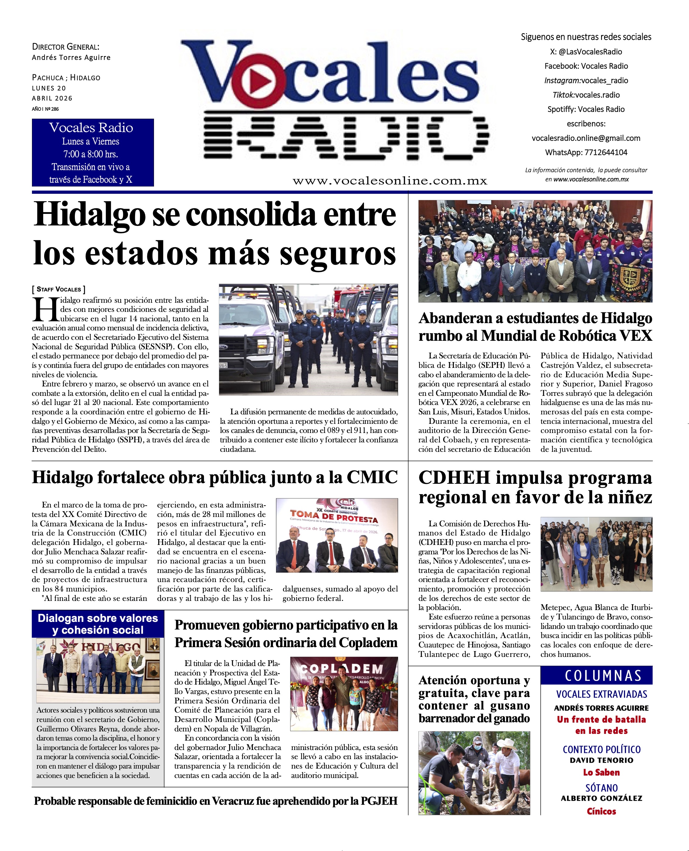 Lunes 20 de abril 2026