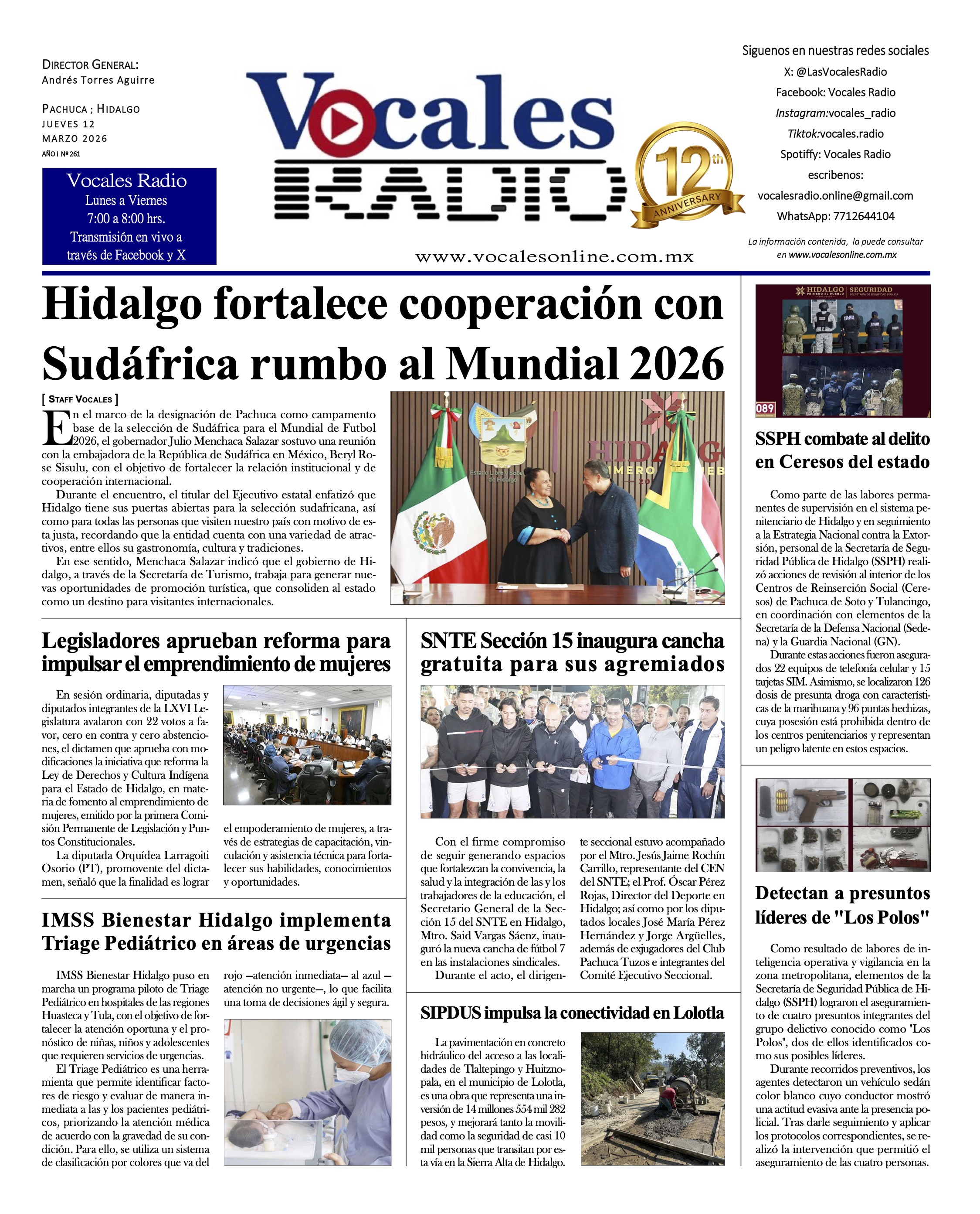 Jueves 12 de marzo 2026