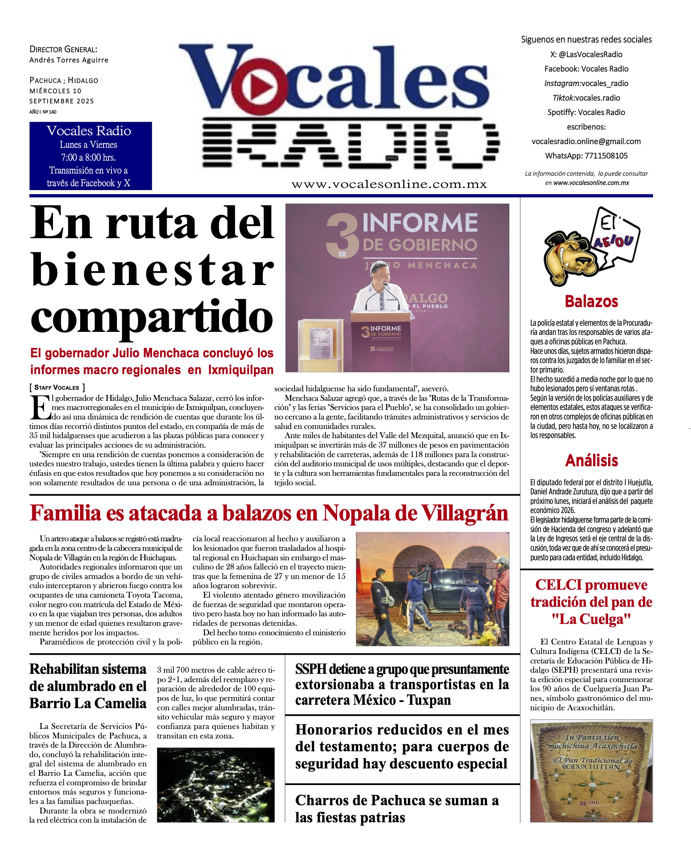Miércoles 10 de septiembre 2025
