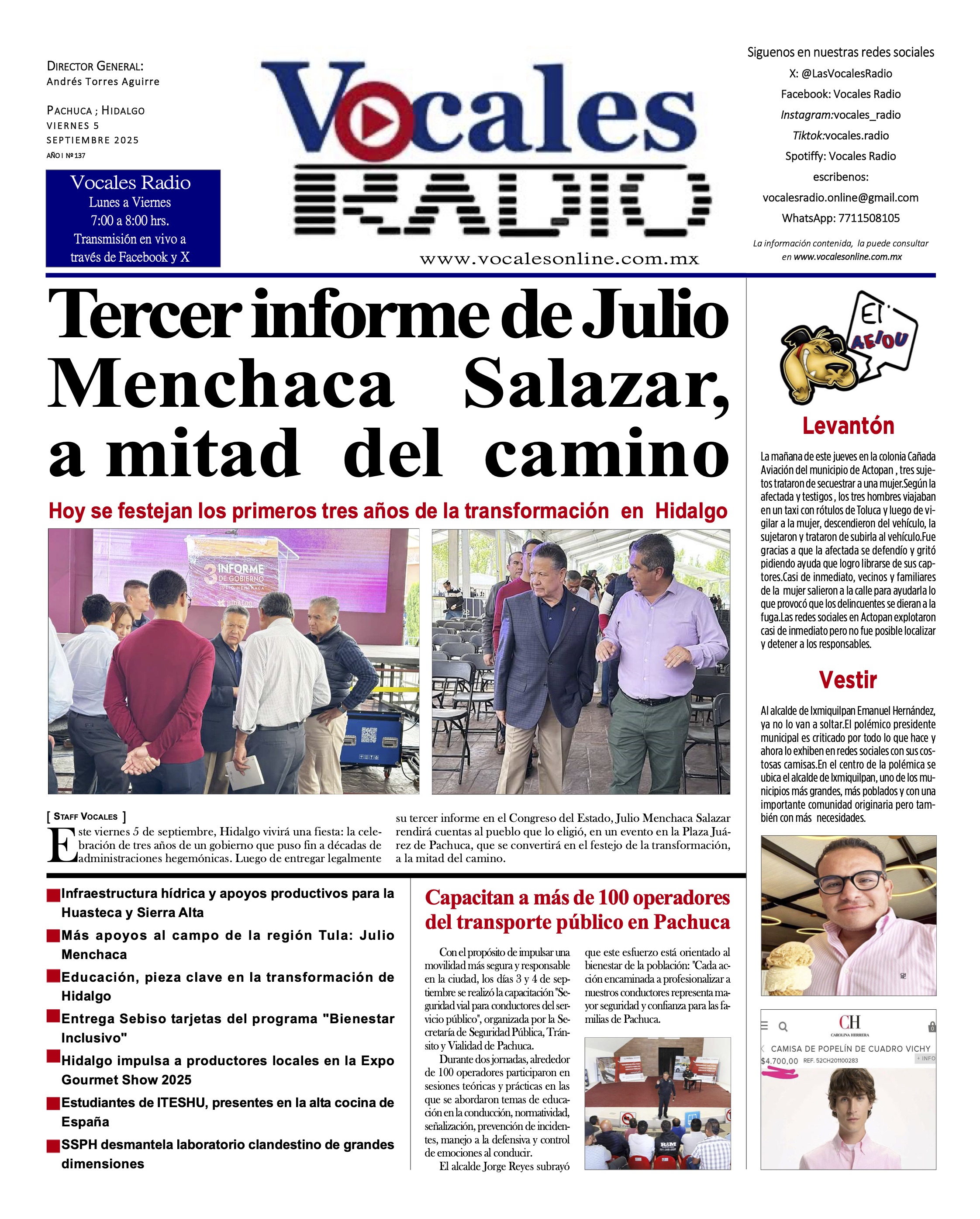 Jueves 4 de septiembre 2025