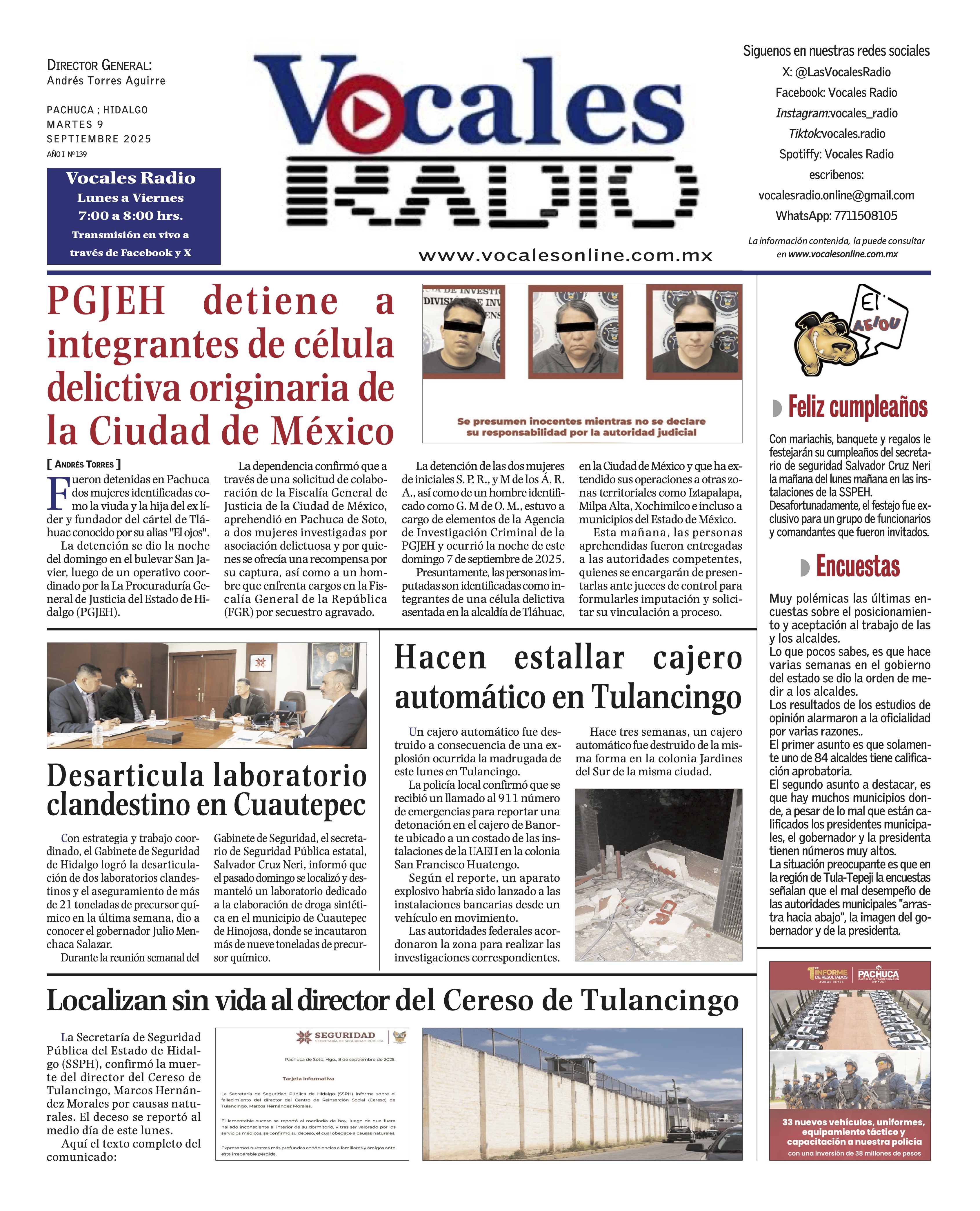 Lunes 8 de septiembre 2025