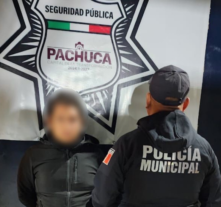 Policía de Pachuca detiene a hombre por daños a propiedad ajena en la colonia Periodistas