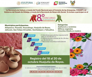 SEDESO INVITA A OCTAVA EDICIÓN DE CONCURSO ARTESANAL DE LA HUASTECA
