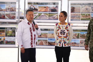 Sheinbaum y Menchaca verifican avance del tren M&eacute;xico-Pachuca