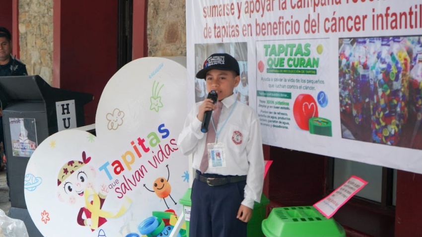 Dif Huejutla suma esfuerzos en la campaña “tapitas que salvan vidas” en la lucha contra el cáncer infantil