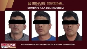 SSPH asegura a tres sujetos por robo a negocio