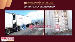 SSPH recupera tractocami&oacute;n y cargamento de 56 toneladas de mercanc&iacute;a robada