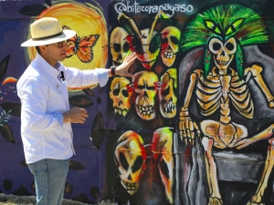 Pachuca celebra el arte urbano con murales del D&iacute;a de Muertos