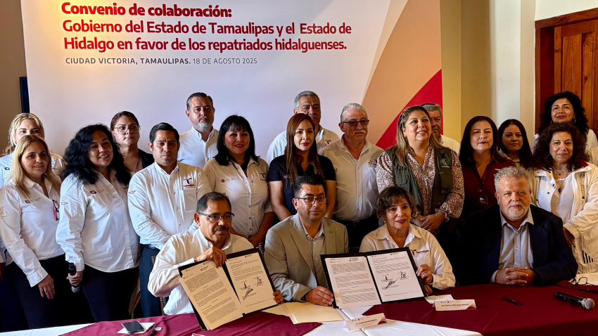 Hidalgo y Tamaulipas firman acuerdo en beneficio de personas migrantes