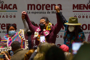 &ldquo;Con la fuerza de la mujer, Julio llegar&aacute; al poder&rdquo;, el grito de morenistas en Pachuca