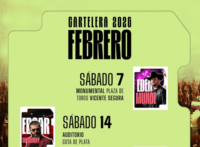 Recintos administrados por la OEEH albergarán grandes espectáculos durante febrero