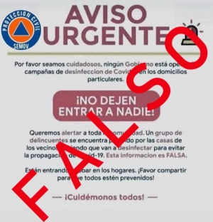 Mensaje que circula en redes sociales