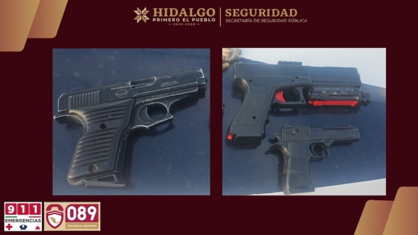 Intervenci&oacute;n policial en Tizayuca permite asegurar a dos personas y un arma de fuego