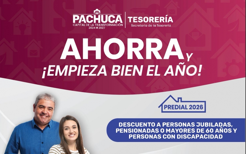 En febrero, Pachuca aplica 15% de descuento en el Predial 2026