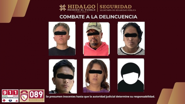 SSPH asegura a banda dedicada al robo de motocicletas en Tizayuca