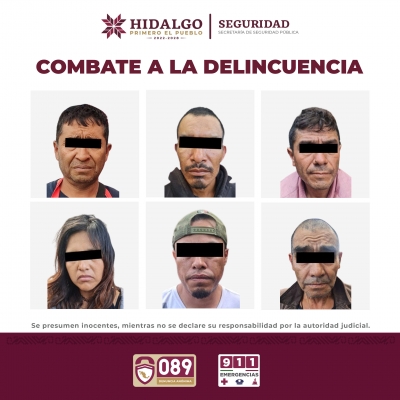 Detiene SSPH a seis personas por actividades&nbsp;de narcomenudeo&nbsp;