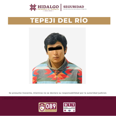 Asegura SSPH a sujeto con presunta droga&nbsp;en Tepeji del R&iacute;o