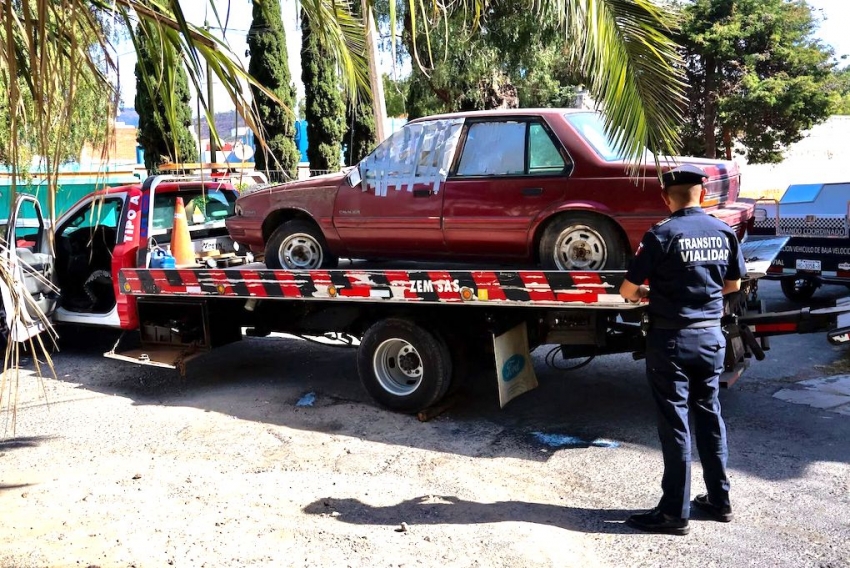 Operativo Rastrillo mantiene acciones permanentes para el retiro de vehículos abandonados en Pachuca