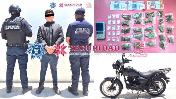 Aseguran a presunto narcomenudista y recuperan motocicleta robada en Progreso de Obreg&oacute;n