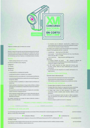 INVITAN A J&Oacute;VENES AL XVI CONCURSO NACIONAL DE TRANSPARENCIA EN CORTO