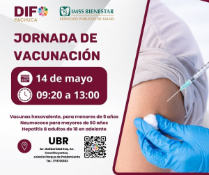 DIF Municipal Pachuca invita a la población a acudir a la jornada de vacunación