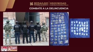 SSPH asegura a dos personas y desarticula presunto punto de venta de droga en Pachuca