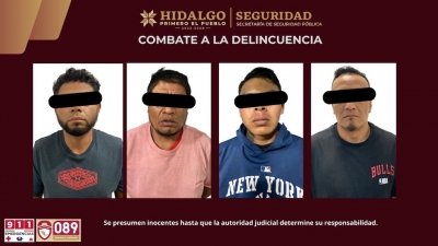 SSPH detiene a cuatro por presunto robo a transporte de carga
