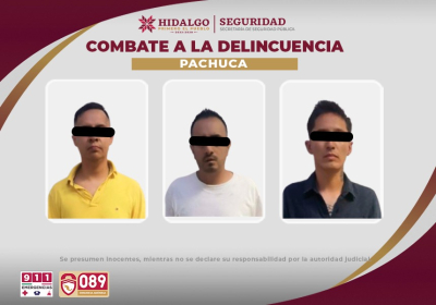 Policía Estatal asegura a 3 individuos tras robos a viviendas