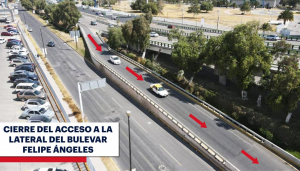 Cierre acceso lateral bulevar Felipe Ángeles