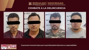 Asegura SSPH a cuatro personas en Tepeapulco; tres son objetivos prioritarios