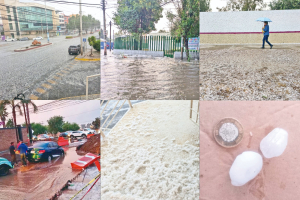 Tormenta y granizada azotan Pachuca