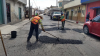 Trabajos de bacheo en Apan