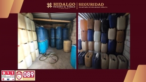 SSPH desmantela predio para almacenamiento de huachicol en Tepeapulco