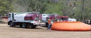 Autoridades estatales, contin&uacute;an participando en los trabajos coordinados para extinguir incendio en Nicol&aacute;s Flores
