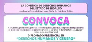 CDHEH y UNIDEH convocan al Diplomado en &ldquo;Derechos Humanos y G&eacute;nero&rdquo;
