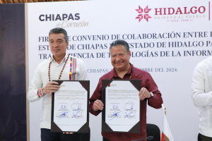 Chiapas e Hidalgo firman convenio de colaboraci&oacute;n en materia de innovaci&oacute;n tecnol&oacute;gica