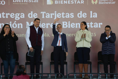 Adelanto: entrega de tarjetas pensión mujeres bienestar en Huauchinango, Puebla