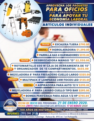 OFRECE MINERAL DE LA REFORMA 9° CAMPAÑA DE HERRAMIENTAS A BAJO COSTO