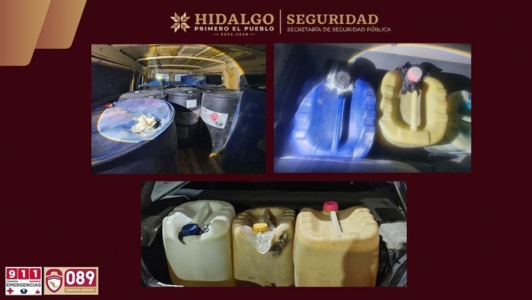 SSPH asegura a cinco por traslado de hidrocarburo robado en Mineral de la Reforma