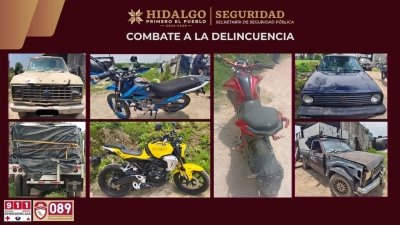 Operativo coordinado en Tlaxcoapan: SSPH asegura hidrocarburo, droga y veh&iacute;culos con reporte de robo