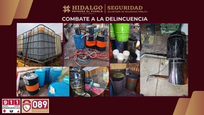 Desarticula SSPH dos centros de almacenamiento ilegal de hidrocarburo en Singuilucan