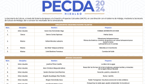 45 artistas hidalguenses transforman su creatividad gracias a los apoyos culturales