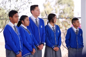 Lunes cívico en la Telesecundaria 640 de Villa de Tezontepec
