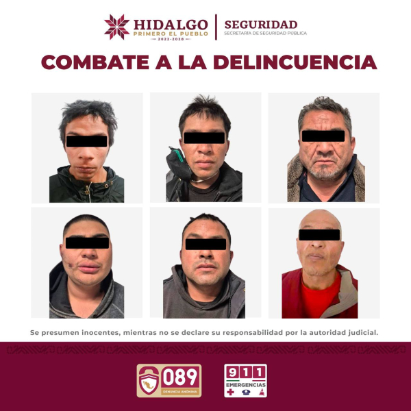 SSPH asegura a banda dedicada al robo de casa-habitación en fraccionamientos exclusivos 