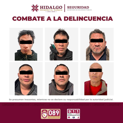 SSPH asegura a banda dedicada al robo de casa-habitaci&oacute;n en fraccionamientos exclusivos&nbsp;