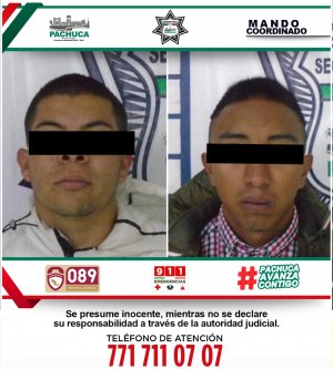 Polic&iacute;a de Pachuca detiene a 4 presuntos responsables de cristalazos