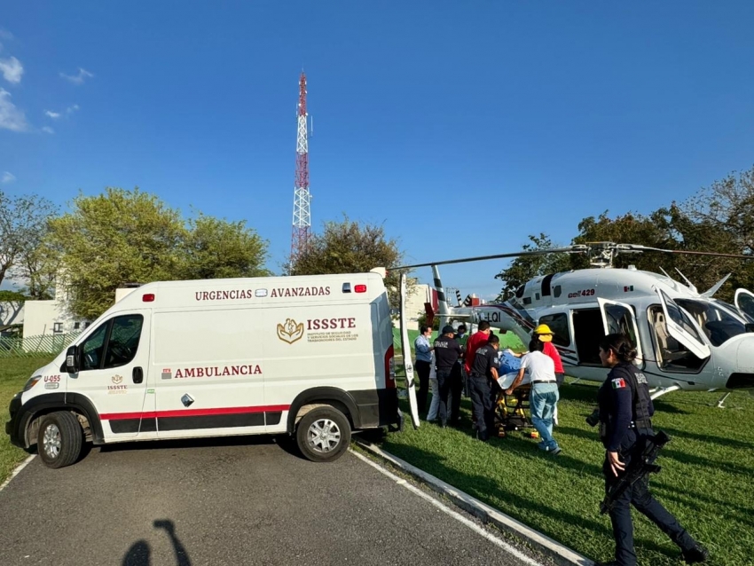 ISSSTE coordina traslado aeromédico de paciente con quemaduras graves al CMN 20 de Noviembre